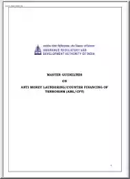 Master Guidelines on Anti Money Laundering Countering Financing of Terrorism, AML CFT