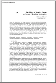 Khatib-Daftarifard - The Effect of Reading Poems on Learners Reading Motivation