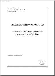 Elek Istvánné - Finnország a versenyképességi rangsor élmezőnyében