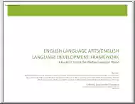 English Language Arts English Language Development Framework