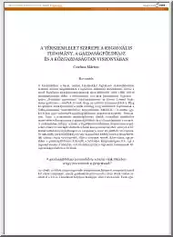 Czirfusz Márton - A térszemlélet szerepe a regionális tudomány, a gazdaságföldrajz és a közgazdaságtan viszonyában