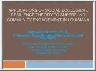 Margaret Reams - Applications of social-ecological resilience theory to superfund community engagement in Louisiana