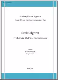 Kovács Gergely - Tevékenység kihelyezés Magyarországon