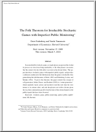 Fudenberg-Yamamoto - The Folk Theorem for Irreducible Stochastic Games with Imperfect Public Monitoring