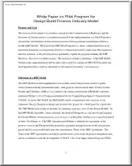 White Paper on Pilot Program for Design-Build-Finance Delivery Model