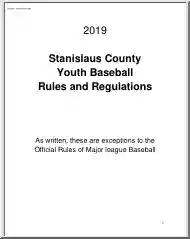 Stanislaus County Youth Baseball Rules and Regulations