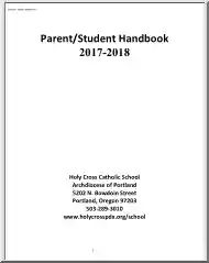 Holy Cross Catholic School, Parent Student Handbook 2017-2018