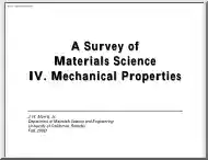 J. W. Morris - A Survey of Materials Science IV., Mechanical Properties