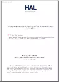 Antoine Malezieux - Essays in Economic Psychology of Tax Evasion Behavior