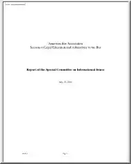Report of the Special Committee on International Issues