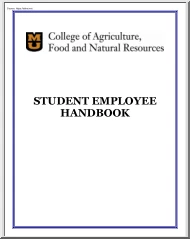 College of Agriculture, Student Employee Handbook