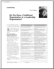 Terry D. Anderson - Do You Have a Traditional Organization or a Leadership Organization