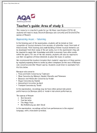 Teacher Guide, Area of Study