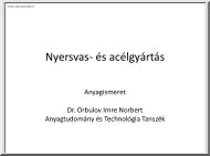 Dr. Orbulov Imre Norbert - Nyersvas-és acélgyártás