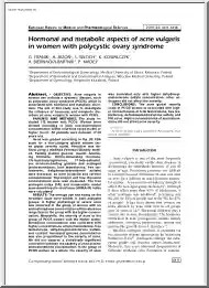 Hormonal and Metabolic Aspects of Acne Vulgaris in Women with Polycystic Ovary Syndrome
