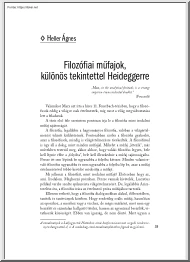 Heller Ágnes - Filozófiai műfajok, különös tekintettel Heideggerre