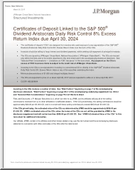 Certificates of Deposit Linked to the S&P 500 Dividend Aristocrats Daily Risk Control 8% Excess Return Index due April 30, 2024