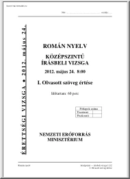 Román nyelv középszintű írásbeli érettségi vizsga megoldással, 2012