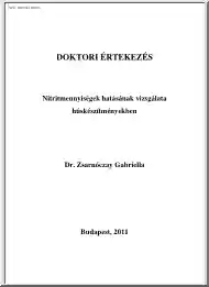 Dr. Zsarnóczay Gabriella - Nitrimennyiségek hatásának vizsgálata húskészítményekben