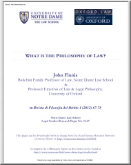 John Finnis - What is the Philosophy of Law