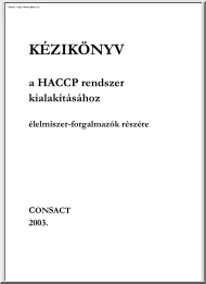 Kézikönyv a HACCP rendszer kialakításához élelmiszer-forgalmazók részére