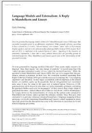 Gary Ostertag - Language Models and Externalism, A Reply to Mandelkern and Linzen