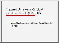 HACCP veszélyelemzés, kritikus szabályozási pontok