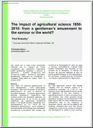 Paul Brassley - The impact of agricultural science from 1850 to 2016 from a Gentlemans Amusement to the Saviour or the World