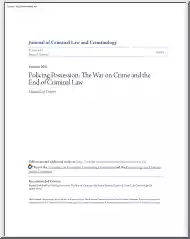 Markus Dirk Dubber - Policing Possession, The War on Crime and the End of Criminal Law