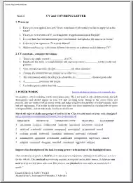 CV and Covering Letter