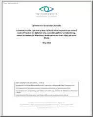 Submission to the Optometry Board of Australia Consultation on Revised Code of Conduct for Optometrists