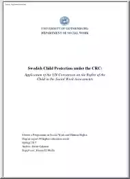 Swedish Child Protection under the CRC, Application of the UN Convention on the Rights of the Child in the Social Work Assessments