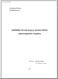 Fazekas Andrea - Külföldön történő magyar munkavállalás sajátosságainak vizsgálata