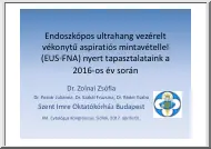Dr. Zolnai Zsófia - Endoszkópos ultrahang vezérelt vékonytű aspiratiós mintavétellel (EUS-FNA) nyert tapasztalataink a 2016-os év során