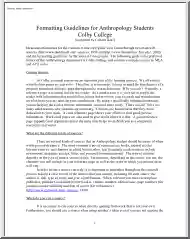 Colleen Beal - Formatting Guidelines for Anthropology Students Colby College
