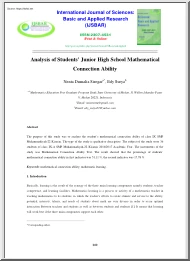 Siregar-Surya - Analysis of Students Junior High School Mathematical Connection Ability