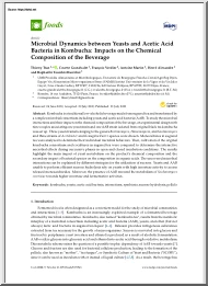 Microbial Dynamics between Yeasts and Acetic Acid Bacteria in Kombucha, Impacts on the Chemical Composition of the Beverage