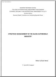 Eszter Molnár - Strategic management in the ailing automobile industry