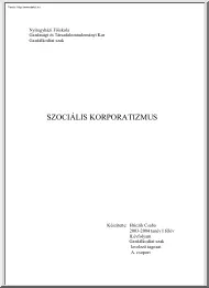 Hriczik Csaba - Szociális korporatizmus