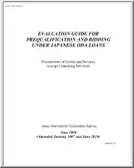 Evaluation Guide for Prequalification and Bidding Under Japanese Oda Loans