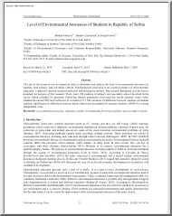 Level of Environmental Awareness of Students in Republic of Serbia