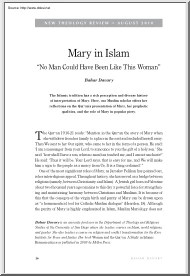 Bahar Davary - Mary in Islam, No Man Could Have Been Like This Woman