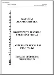 Katonai alapismeretek, középszintű írásbeli érettségi vizsga, javítási-értékelési útmutató