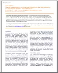 Assessing Sustainability of local production systems, A proposal based on socio-ecological resilience and collaboration