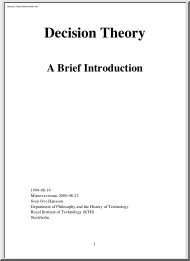 Decision Theory, A Brief Introduction
