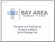 Principles and Practices for Studying a Biblical Book