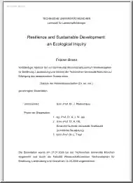 Fridolin Brand - Resilience and Sustainable Development, an Ecological Inquiry