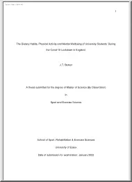 J. T. Barker - The Dietary Habits, Physical Activity and Mental Wellbeing of University Students During the Covid-19 Lockdown in England