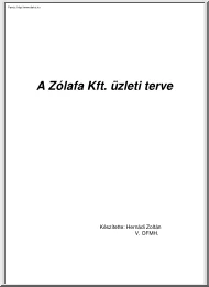 Hernádi Zoltán - A Zólafa Kft. üzleti terve