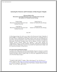 Fingar-Lee-Kim - Analyzing the Structure and Performance of Kim Jong Uns Regime